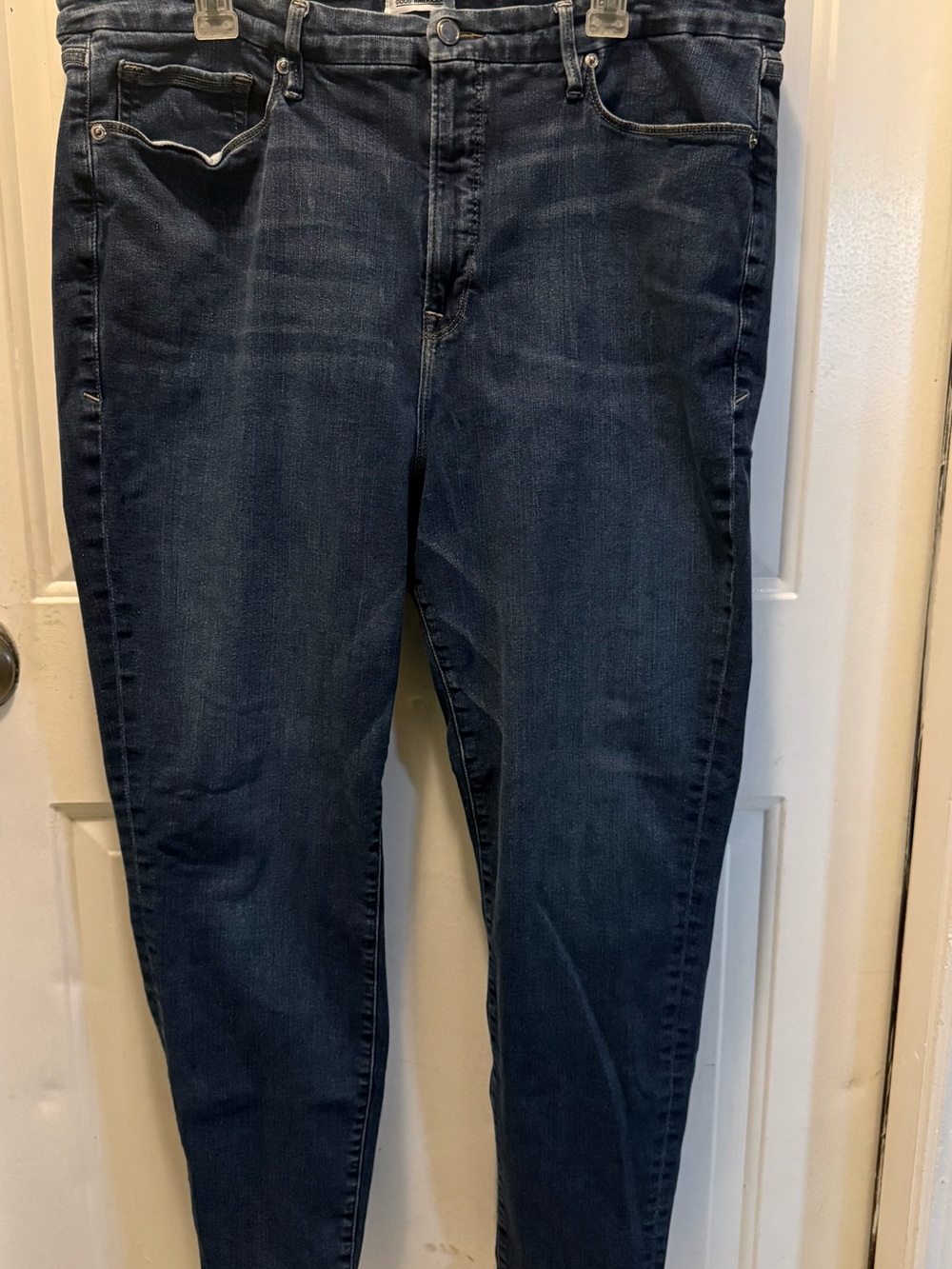 Women’s Plus Size Good American Slim Straight Dark Blue Jeans Size 24 High Waist